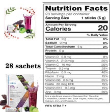 Load image into Gallery viewer, Fast Acting Energizing Tea by Fuxion Vita Xtra T-Mix All Natural Herbs&Fruits for Natural Energy (Purple Corn, 28 Sachets)