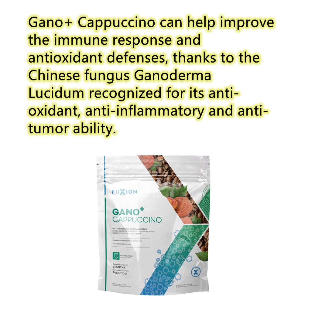 Fuxion Gano+ Cappuccino-Sugar Free Instant Coffee,IMPROVE YOUR HEALTH-5g/stick-28 Sachets