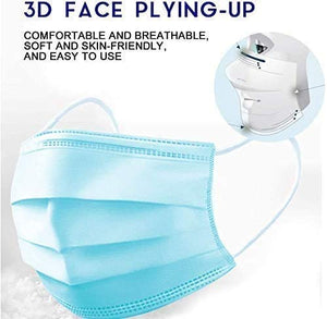 Disposable Face Mask 50 Pcs Disposable Face Masks, 3 Layer  Face Mask, Disposable Masks, Masks Disposable 50 Pack for Adults-Choose Your Color and Size