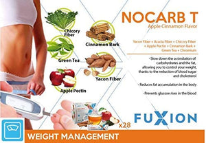 FuXion Nocarb-T Instant Drink Mix w. Soluble Fiber, Support Stable Blood Sugar After Rich Dinner, Anti-Absorbe Glucose,Cholesterol Lowering Level, Accelerate Metabolism-1 Pouch of 28 Sachets