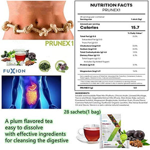 FuXion Prunex 1 Fruit Herbal Tea for 28-Day Colon Detox Cleanse -1 Pouch of 28 Sachets